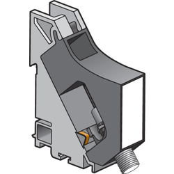 Niko DIN-rail module met F-type coaxconnector voor centrale montage van een coaxaansluiting met RG6-kabel in de aansluitkast 