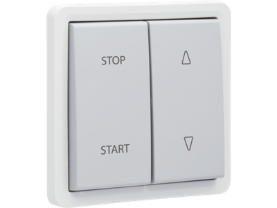 Spuitwaterdichte opbouwrolluikschakelaar 10 AX/250 Vac, mechanisch vergrendeld en elektrisch gescheiden, exclusief opbouwdoos, met insteekklemmen, grey