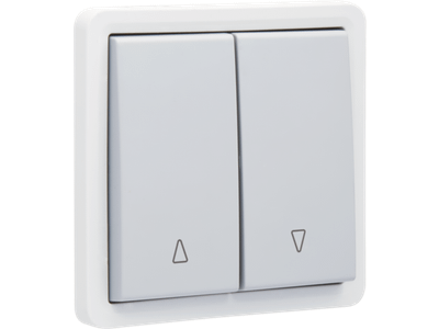 Spuitwaterdichte opbouwrolluikdrukknop 10 A/250 Vac, mechanisch vergrendeld en elektrisch gescheiden, exclusief opbouwdoos