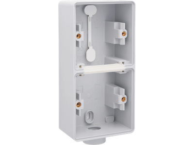 Spuitwaterdichte dubbele verticale opbouwdoos met één M20-ingang voor het inbouwen van twee functies, grey