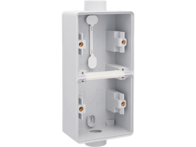 Spuitwaterdichte dubbele verticale opbouwdoos met twee enkelvoudige M20-ingangen voor het inbouwen van twee functies, grey