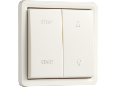 Spuitwaterdichte opbouwrolluikschakelaar 10 AX/250 Vac, mechanisch vergrendeld en elektrisch gescheiden, exclusief opbouwdoos, met insteekklemmen, white