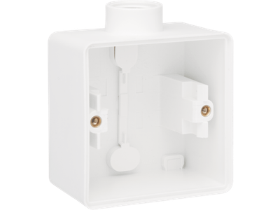 Spuitwaterdichte opbouwdoos met één M20-ingang voor het inbouwen van één functie, white