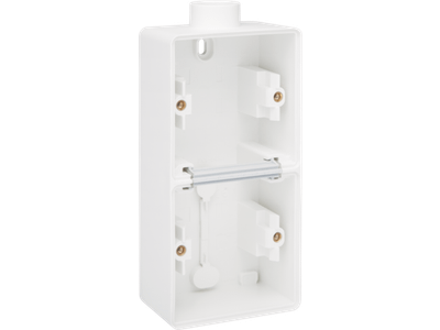 Spuitwaterdichte dubbele verticale opbouwdoos met één M20-ingang voor het inbouwen van twee functies, white