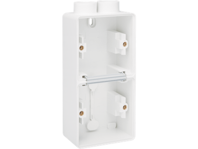 Spuitwaterdichte dubbele verticale opbouwdoos met één tweevoudige M20-ingang voor het inbouwen van twee functies, white