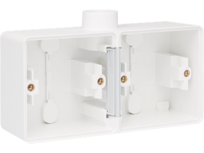 Spuitwaterdichte dubbele horizontale opbouwdoos met één M20-ingang voor het inbouwen van twee functies, white