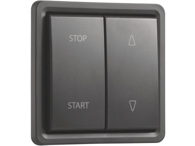 Spuitwaterdichte opbouwrolluikschakelaar 10 AX/250 Vac, mechanisch vergrendeld en elektrisch gescheiden, exclusief opbouwdoos, black