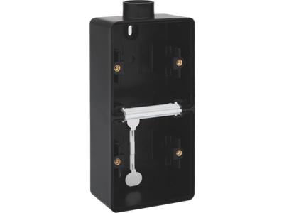 Spuitwaterdichte dubbele verticale opbouwdoos met één M20-ingang voor het inbouwen van twee functies, black