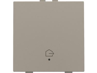 Enkelvoudige drukknop met led, symbool "woning verlaten", bronze