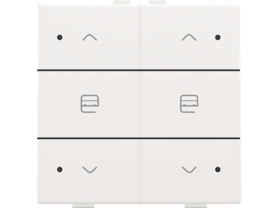 Dubbele motorsturingsbediening met led voor Niko Home Control, white coated