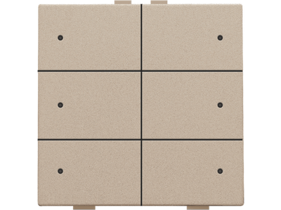 Zesvoudige drukknop met led voor Niko Home Control, champagne coated