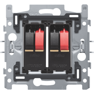 Base pour connexion haut-parleur 2 voies, fixation par griffes  Niko