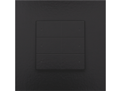 Zesvoudige drukknop met led voor Niko Home Control, piano black coated