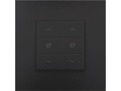 Dubbele motorsturingsbediening met led voor Niko Home Control, piano black coated