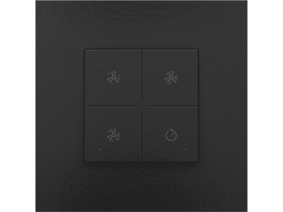 Ventilatiebediening met led voor Niko Home Control, piano black coated