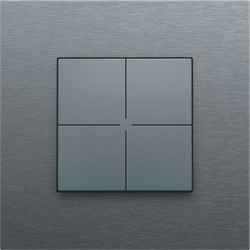 Niko Bouton-poussoir quadruple pour Niko Home Control, steel grey coated 