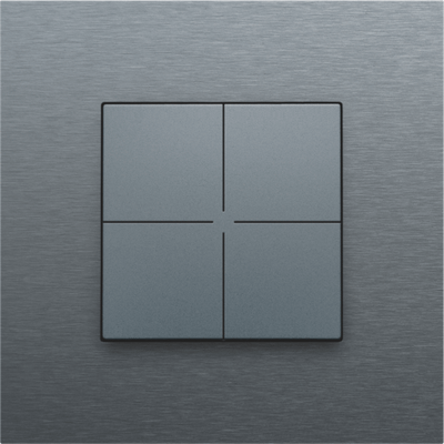 Bouton-poussoir quadruple pour Niko Home Control, steel grey coated  Niko