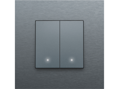 Tweevoudige drukknop met led voor Niko Home Control, steel grey coated