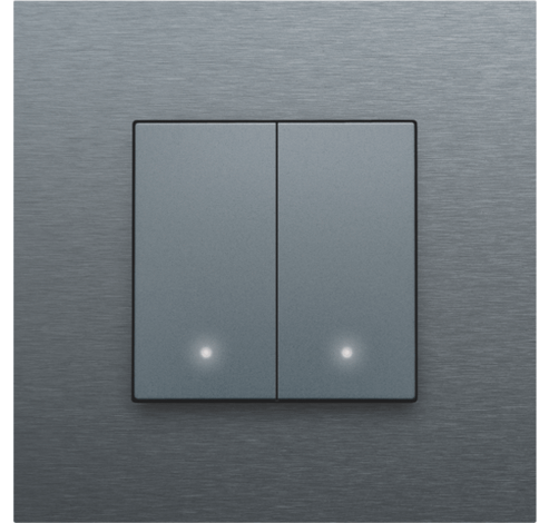 Tweevoudige drukknop met led voor Niko Home Control, steel grey coated  Niko