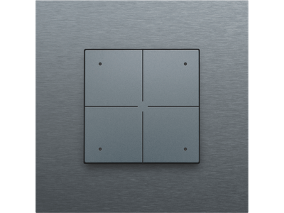 Viervoudige drukknop met led voor Niko Home Control, steel grey coated