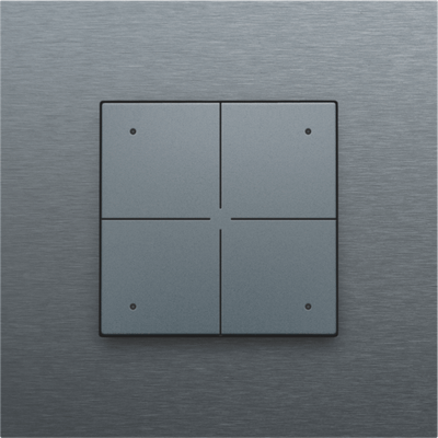 Bouton-poussoir quadruple avec LED pour Niko Home Control, steel grey coated  Niko