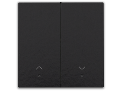 Afwerkingsset met lens voor dubbele elektronische rolluikschakelaar,piano black coated