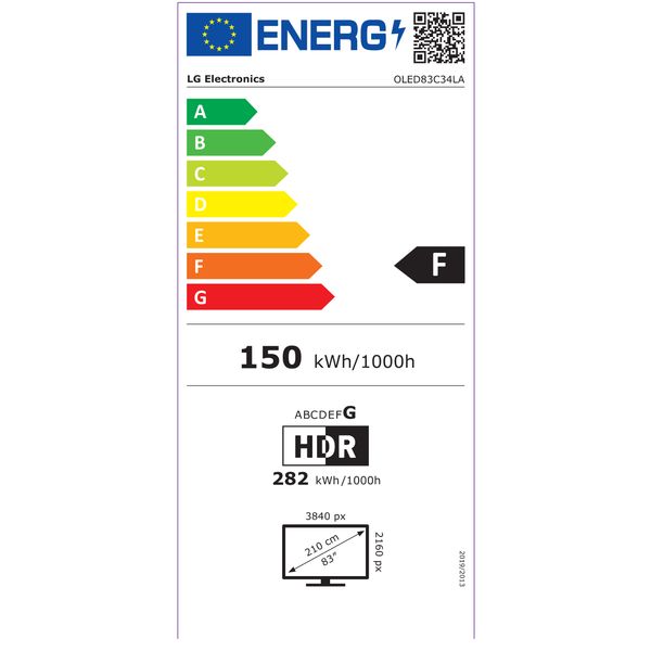 OLED83C34LA OLED evo C3 83 inch 4K Smart TV 2023 