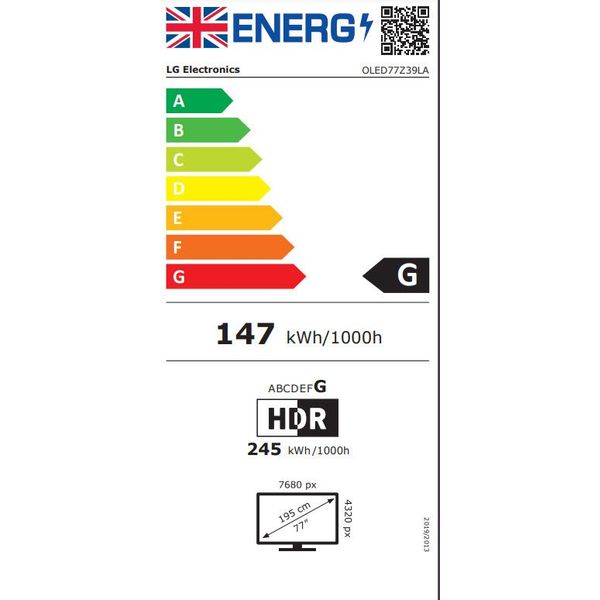 LG Electronics OLED77Z39LA OLED 8K Z3 77 inch Smart TV 2023