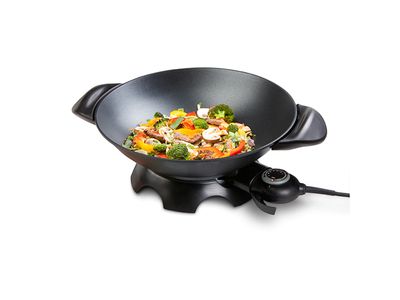 Elektrische Wok met glazen deksel 5L