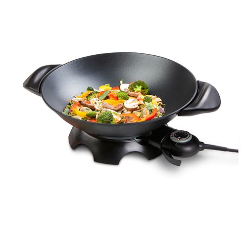 DO8708W Wok et couvercle en verre 5L  Domo