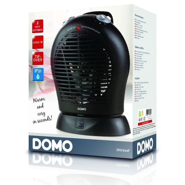 Domo Warmeluchtblazer IP21 2000W Zwart