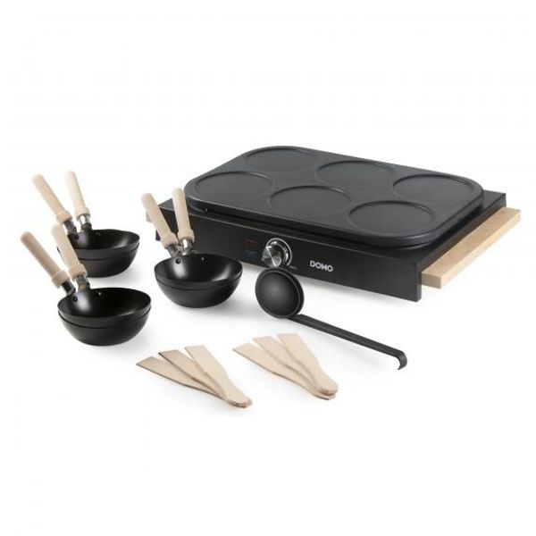 Domo Wok party set hout 1000W - ILAG