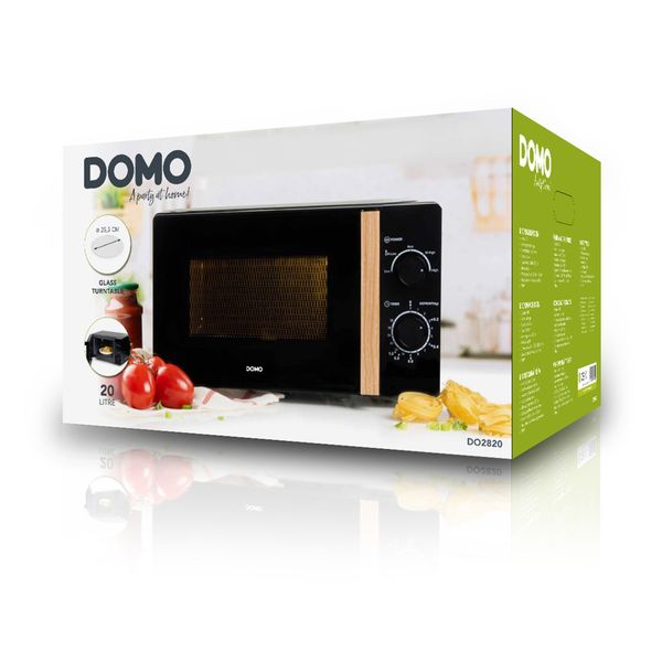 Domo DO2820 Microgolfoven solo met houtlook handvat - 20 L - 700 W