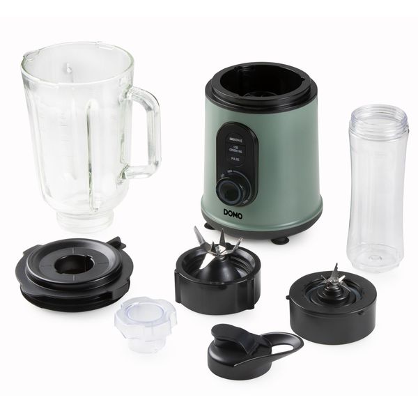 Domo Blend & Balance blender met glazen kan van 1,5 L en beker - 800 W - groen