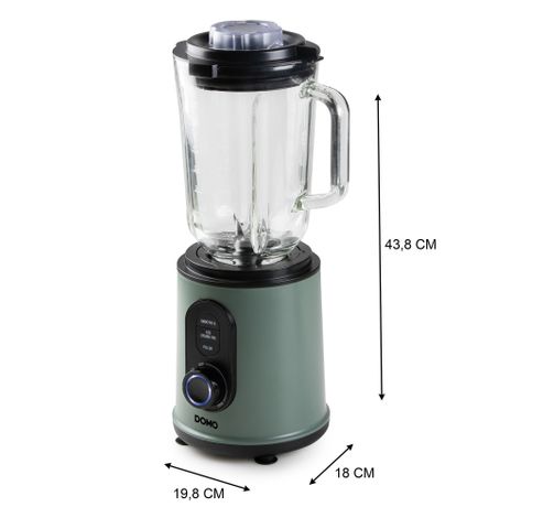 Mixeur Blend & Balance avec pichet en verre de 1,5 L et tasse - 800 W - vert  Domo