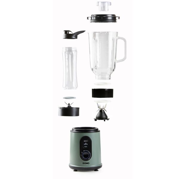 Blend & Balance blender met glazen kan van 1,5 L en beker - 800 W - groen 