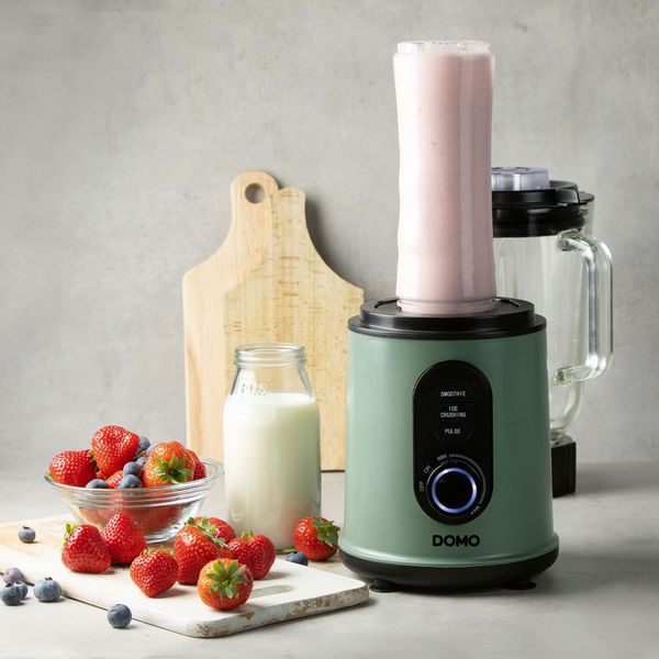 Blend & Balance blender met glazen kan van 1,5 L en beker - 800 W - groen 