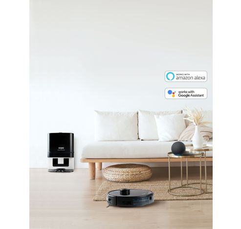 DOMO Robot aspirateur avec système de vidange et de nettoyage automatique et application  Domo