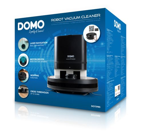 DOMO Robot aspirateur avec système de vidange et de nettoyage automatique et application  Domo