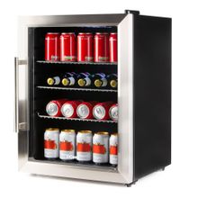 Barkoelkast DO91611BK C glazen deur 237L 140cm
