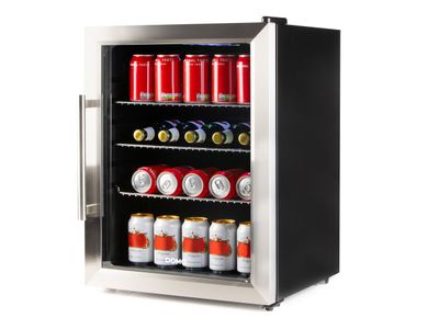 Barkoelkast DO91611BK C glazen deur 237L 140cm