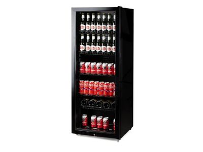 Barkoelkast DO91611BK C glazen deur 237L 140cm