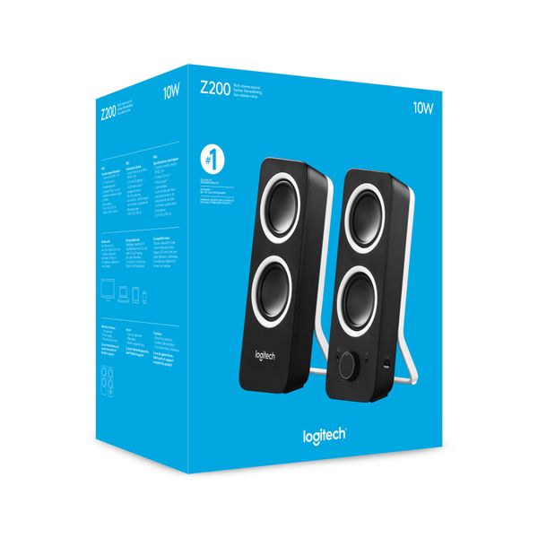 Logitech Z200 Stereo Speakers Midnight Black