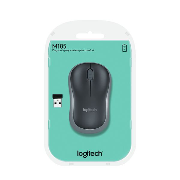 Logitech M185 Wireless Mouse Grey