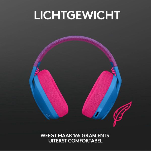 Logitech G435 Lightspeed Headset Blue and Raspberry