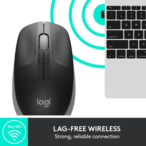 Logitech M190 Full-Size Wireless Mouse Grey