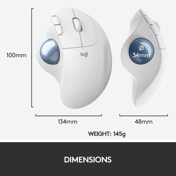 Logitech M575 ERGO Draadloze Trackball Muis White