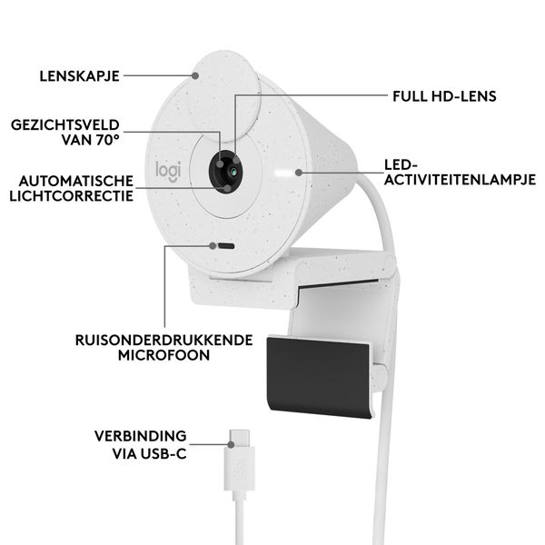 Logitech Logitech brio 300 FHD webcam off-white