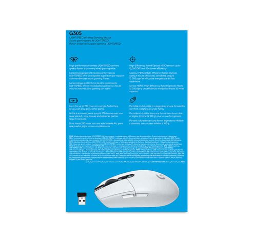 Logitech g305 gaming mouse, white, wirel  Logitech