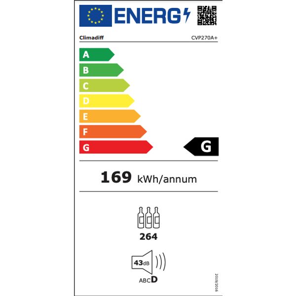 CVP270A+ Cave de vieillissement 264 bouteilles 